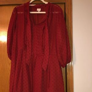 Red Dress with textured pattern